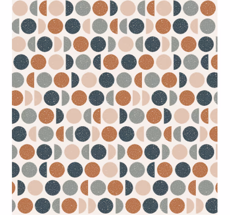 Papel de parede formas geométricas padrão bolinhas retrô - TenStickers
