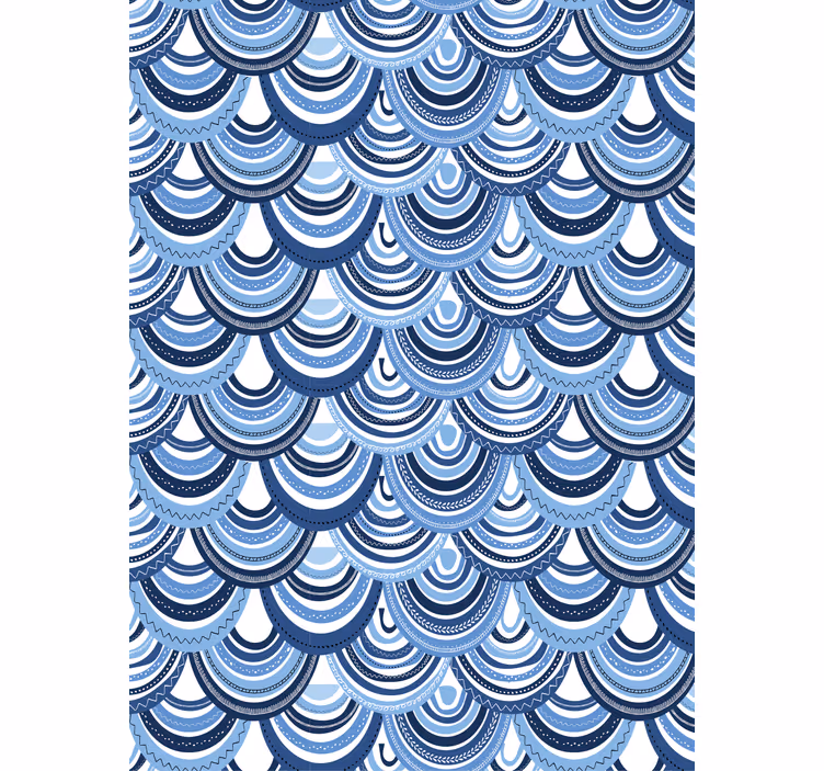 Papel de parede formas geométricas padrão onda - TenStickers