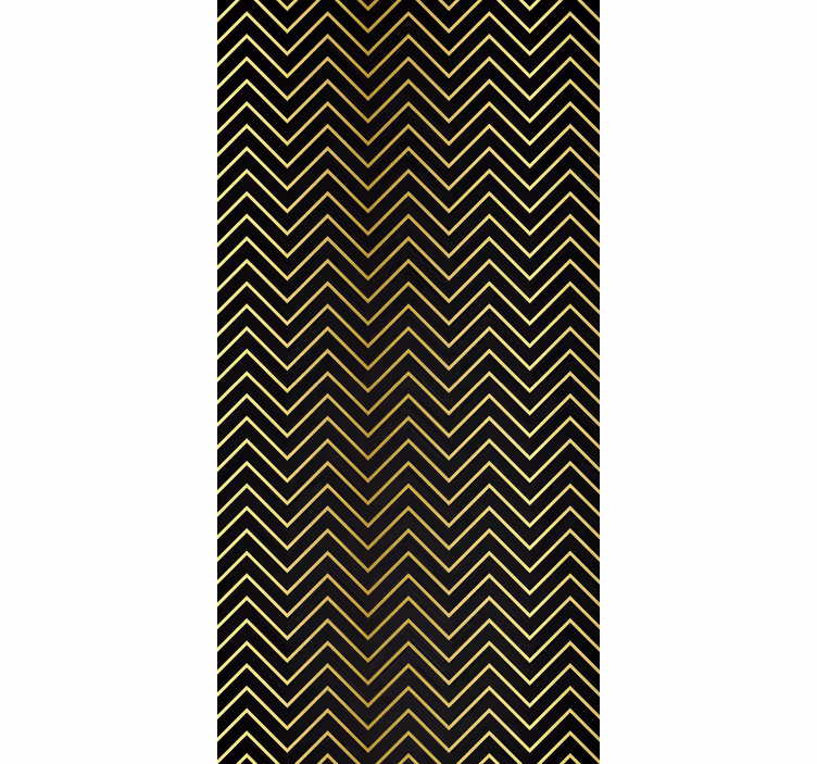 Papel de parede formas geométricas padrão chevron dourado - TenStickers