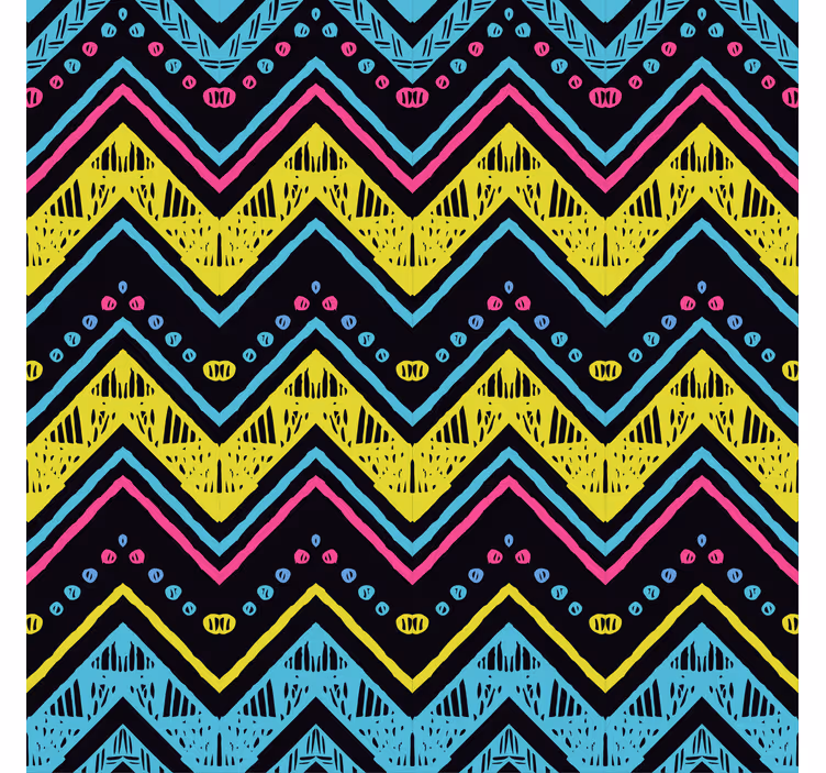 Papel de parede formas geométricas padrão chevron vibrante - TenStickers