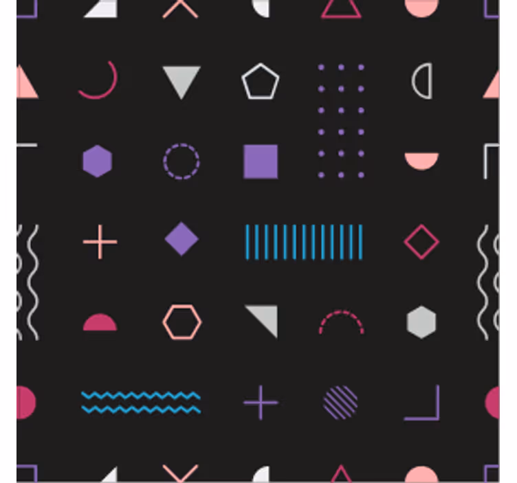 Papel de parede formas geométricas exibição divertida - TenStickers