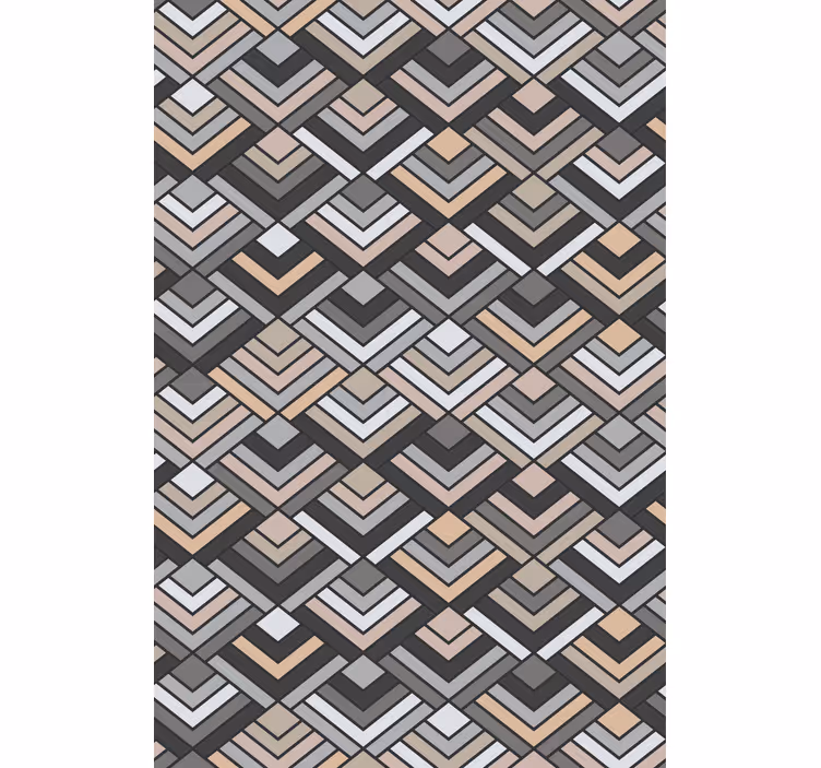 Papel de parede formas geométricas chevron em camadas - TenStickers