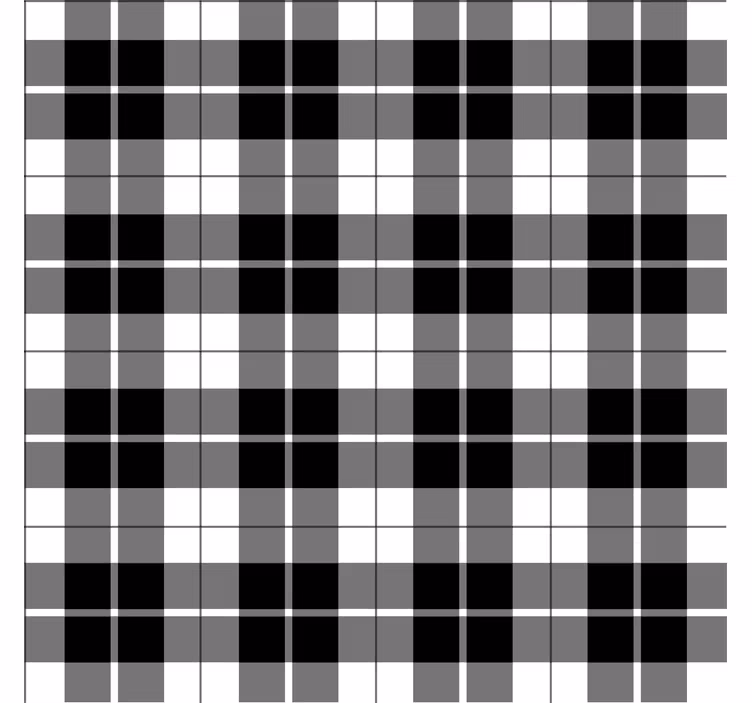 Papel de parede formas geométricas xadrez preto e branco - TenStickers