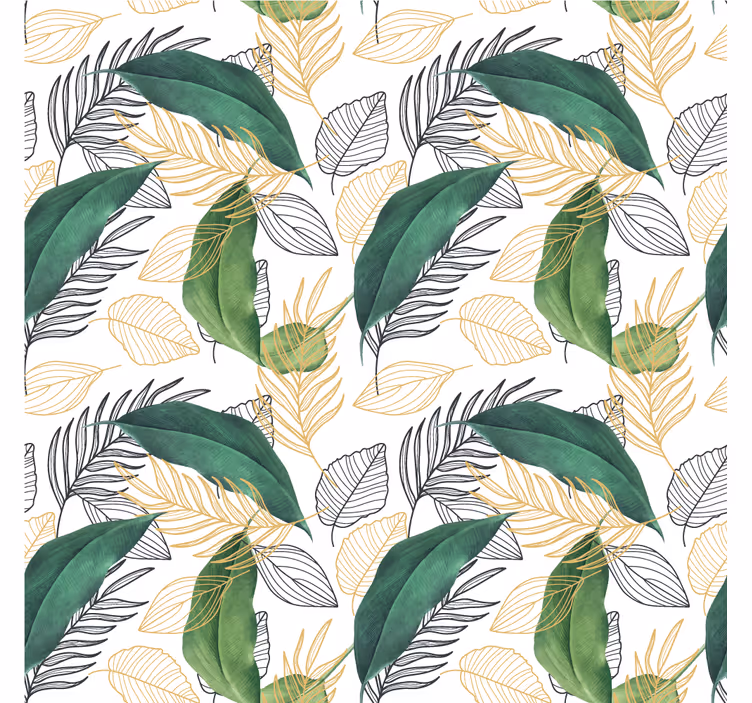 Papel de parede natureza com elemento de folhagem rica - TenStickers