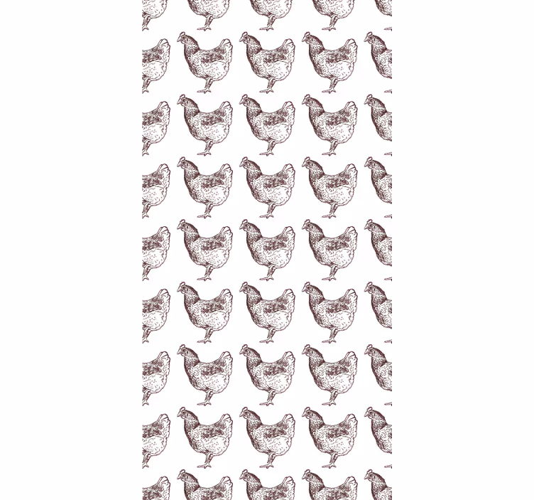 Papel de parede infantil com design original de galinha - TenStickers