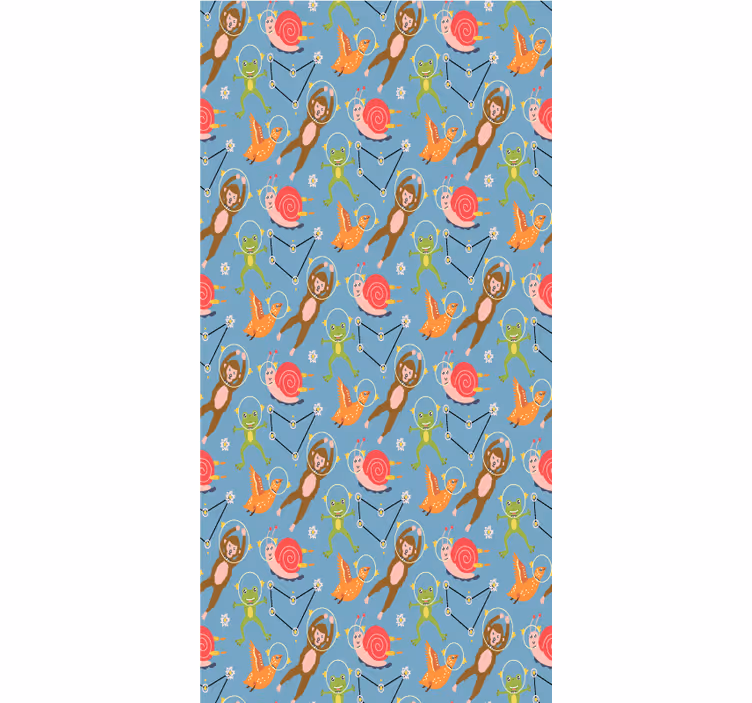 Papel de parede infantil animais da floresta astronautas - TenStickers