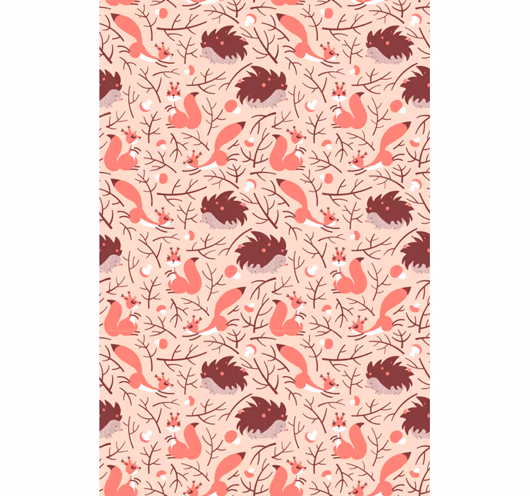 Papel de parede infantil com padrão de fauna - TenStickers