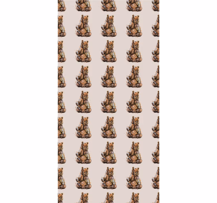Papel de parede infantil urso marrom - TenStickers