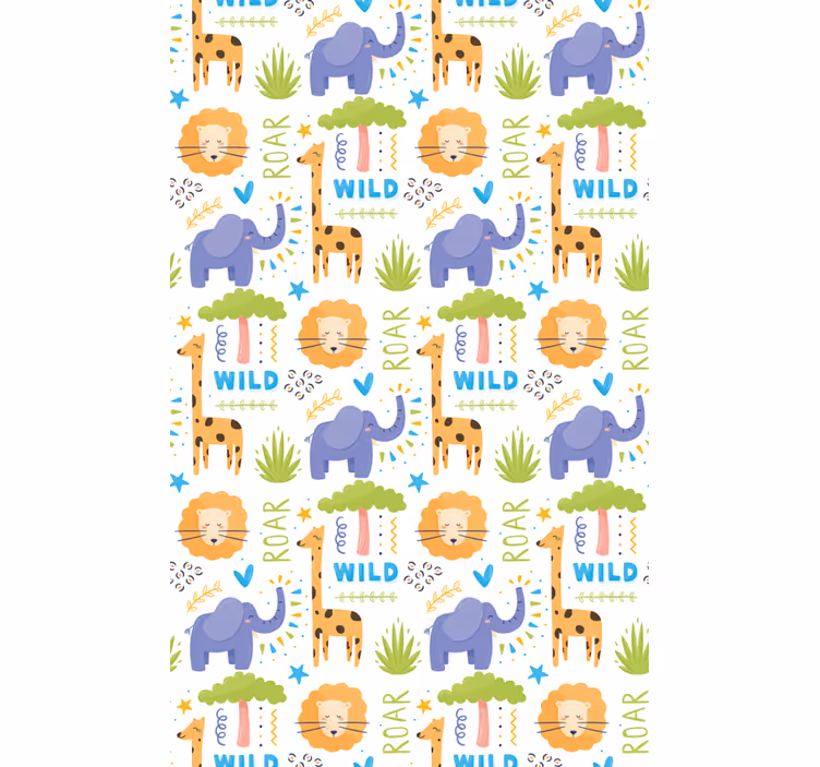 Papel de parede infantil padrões de animais safari - TenStickers