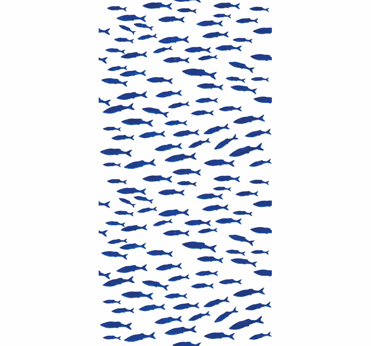 Papel de parede infantil padrão de peixes em cardume - TenStickers