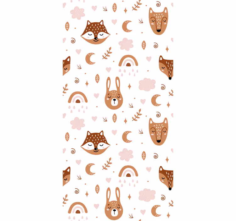 Papel de parede infantil criaturas da floresta - TenStickers