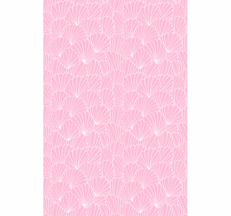 Papel de parede infantil padrão de conchas rosa - TenStickers