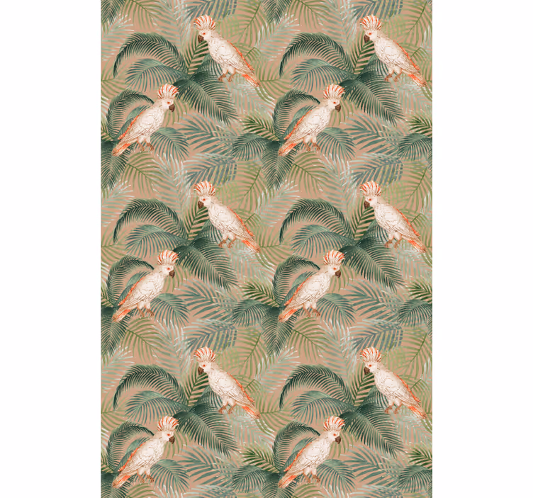Papel de parede infantil cacatua e folhas - TenStickers