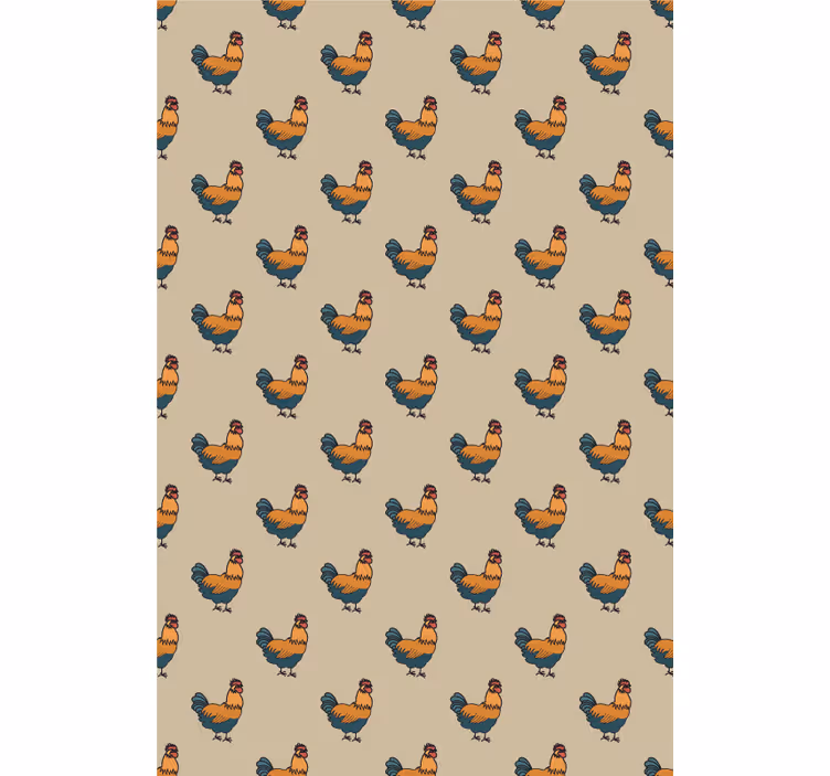 Papel de parede infantil padrão galo encantador - TenStickers