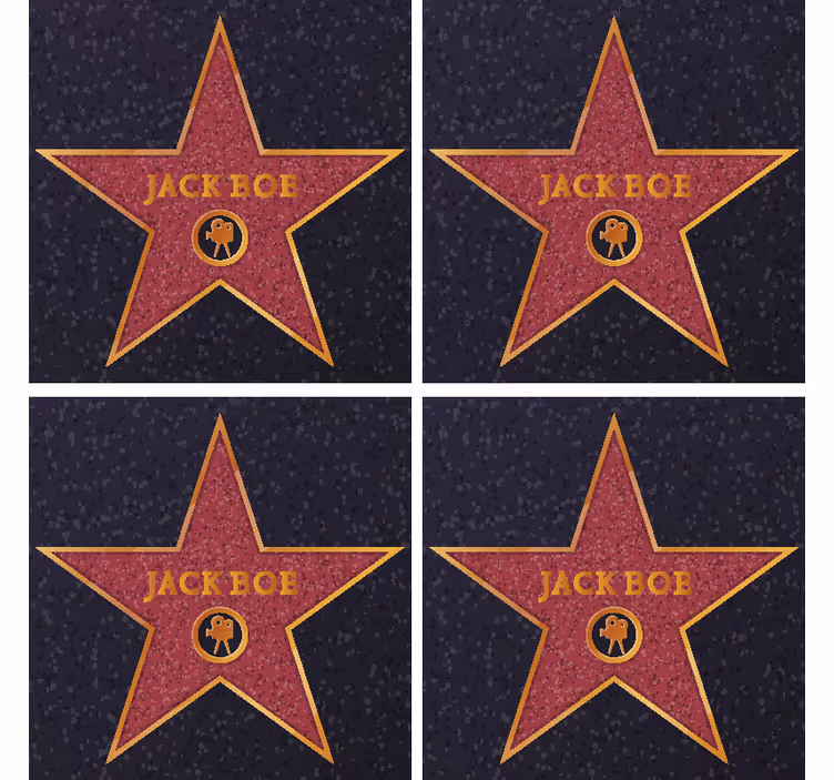 Papel de parede vintage estrela de hollywood com nome - TenStickers