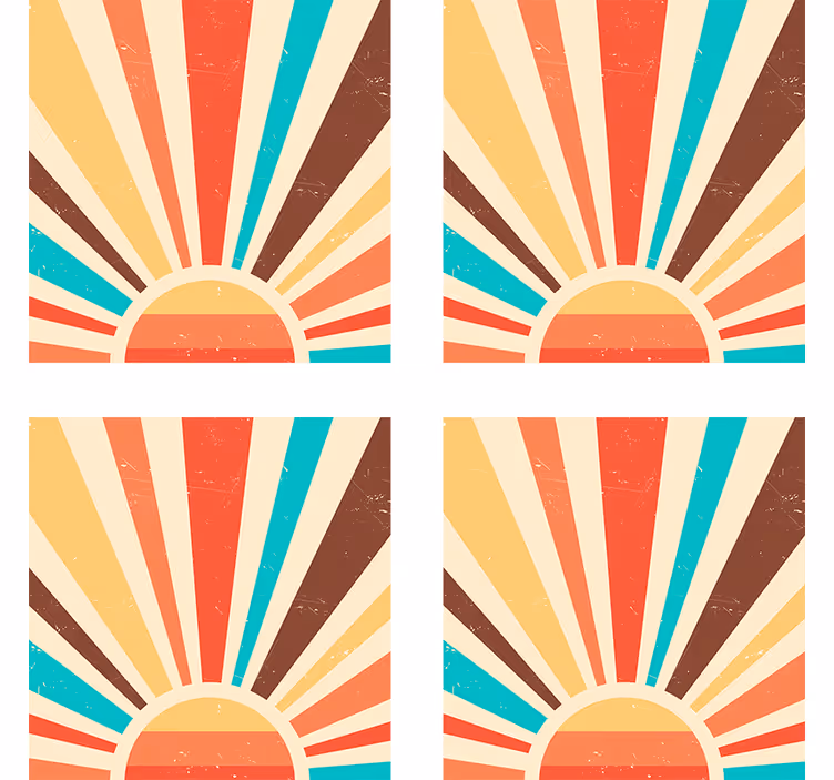 Papel de parede vintage pôr do sol vintage abstrato - TenStickers