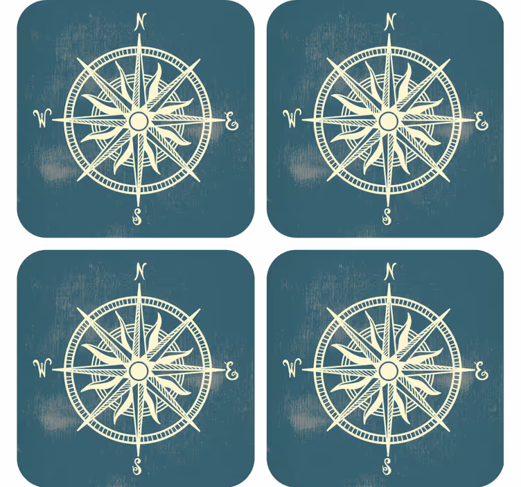 Papel de parede vintage bússola no mapa-múndi - TenStickers
