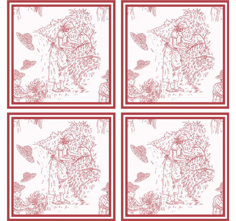Papel de parede vintage ilustração de cena rústica - TenStickers