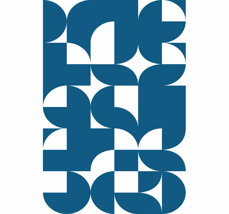 Papel de parede formas geométricas padrão artístico azul - TenStickers