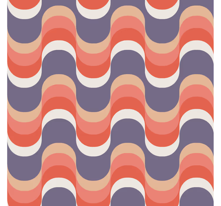 Papel de parede formas geométricas design ondulado - TenStickers