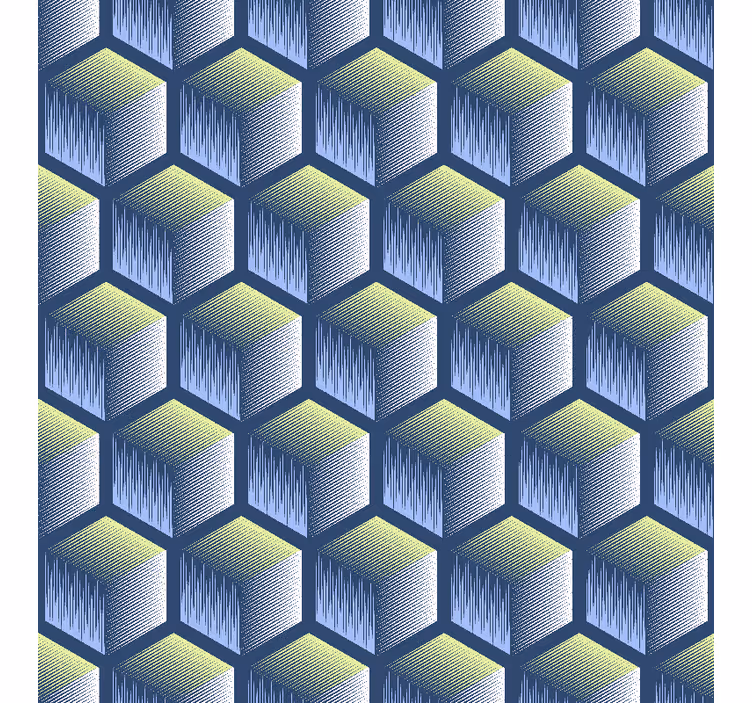 Papel de parede formas geométricas padrão cubo hexagonal - TenStickers
