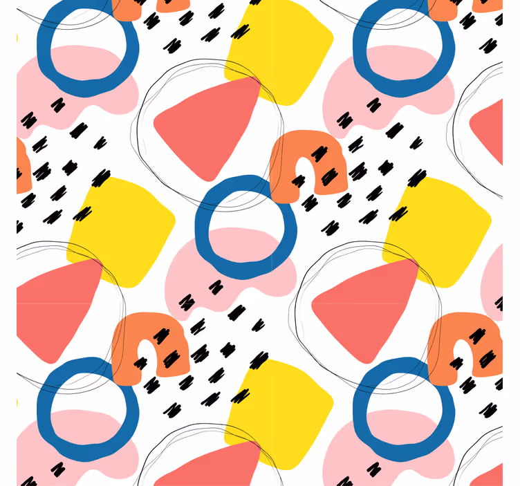 Papel de parede vintage com padrão geométrico artístico - TenStickers