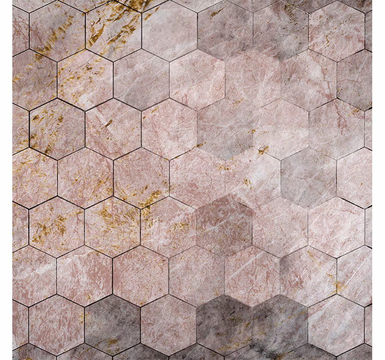 Papel de parede vintage padrão hexagonal com efeito ombré - TenStickers