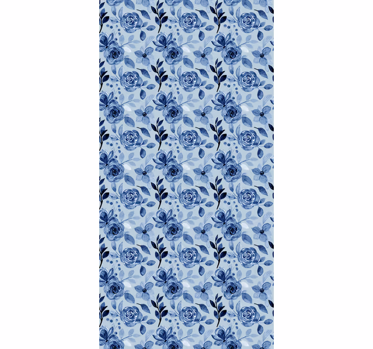 Papel de parede escritório azul vintage sobre azul - TenStickers