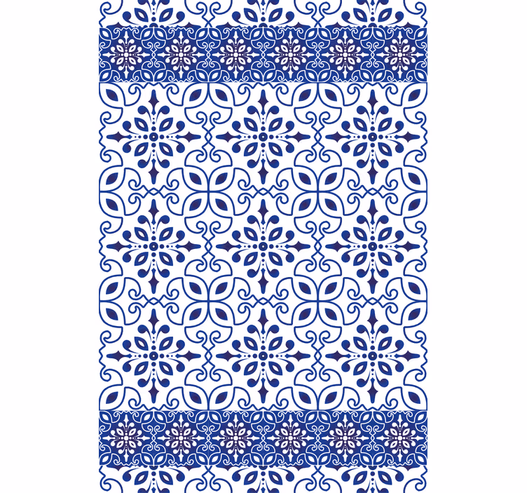 Papel de parede escritório design clássico azul e branco - TenStickers