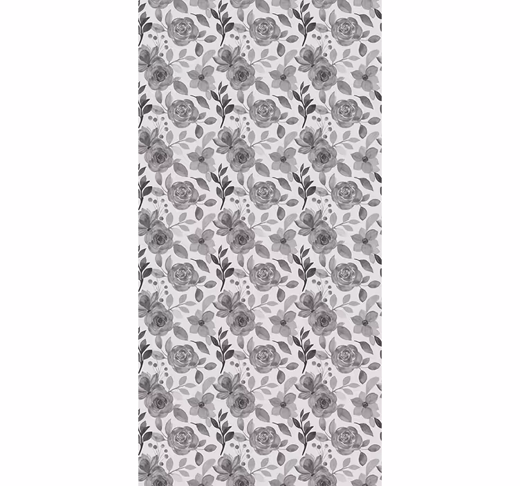 Papel de parede escritório flores em cinza - TenStickers