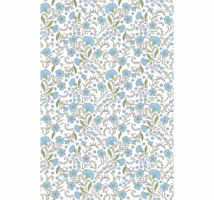Papel de parede escritório flor em fundo branco - TenStickers