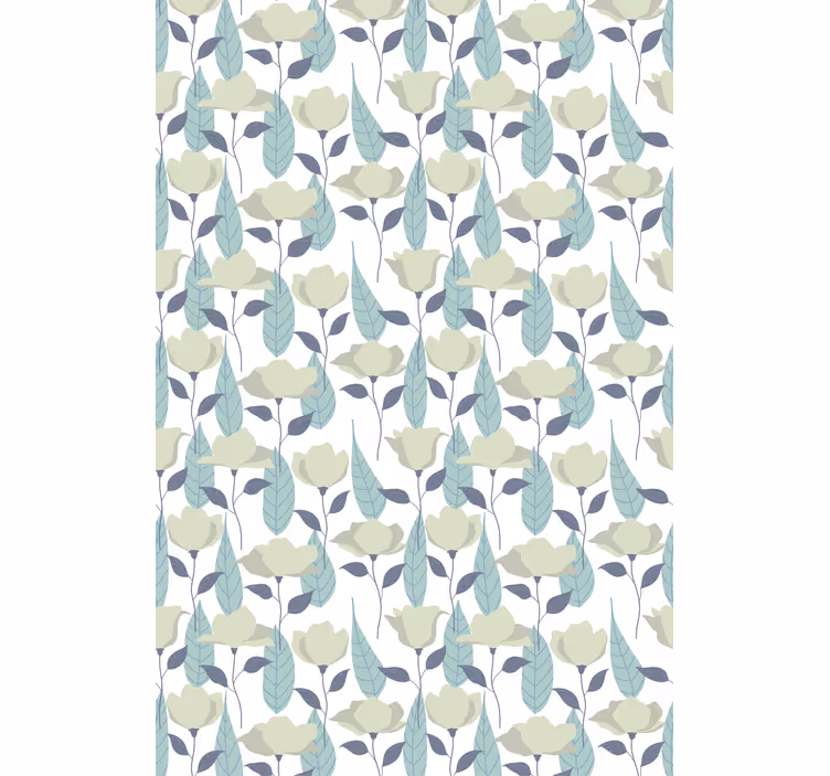 Papel de parede escritório padrão de plantas em pastel - TenStickers