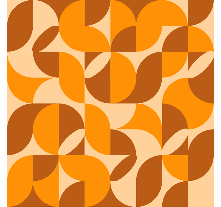 Papel de parede moderno com figuras laranjas retrô - TenStickers
