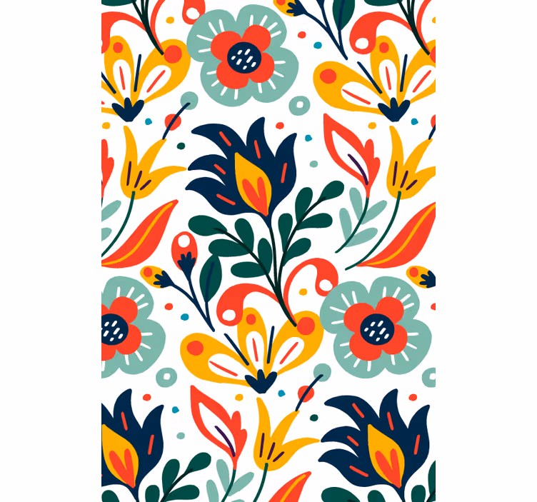 Papel de parede moderno flores multicoloridas - TenStickers