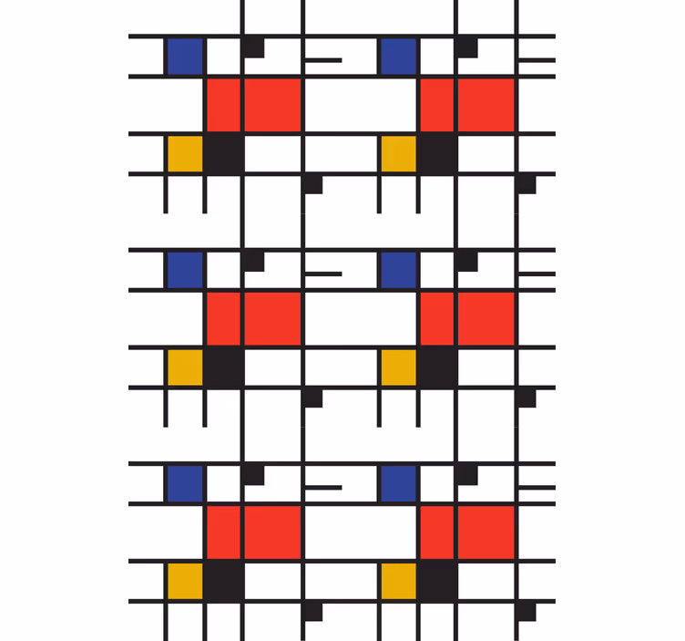 Papel de parede moderno arte geométrica mondrian - TenStickers