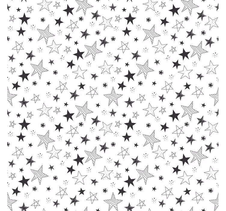 Papel de parede moderno pontos e estrelas - TenStickers
