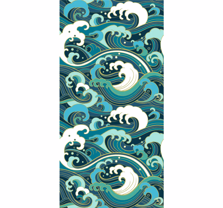 Papel de parede moderno estilo da grande onda japonesa - TenStickers