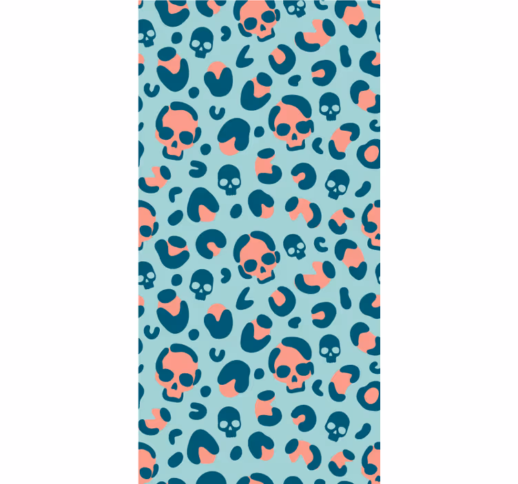 Papel de parede moderno padrão de leopardo rosa e azul - TenStickers