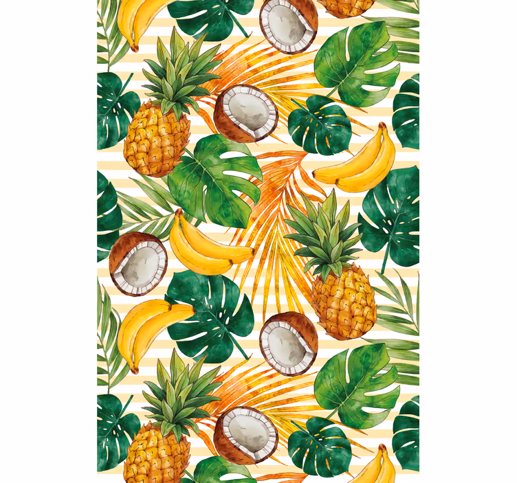 Papel de parede moderno padrão tropical pintado à mão - TenStickers