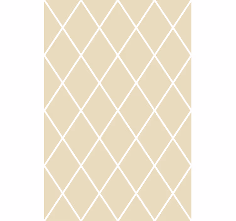 Papel de parede moderno padrão minimalista diamante creme - TenStickers