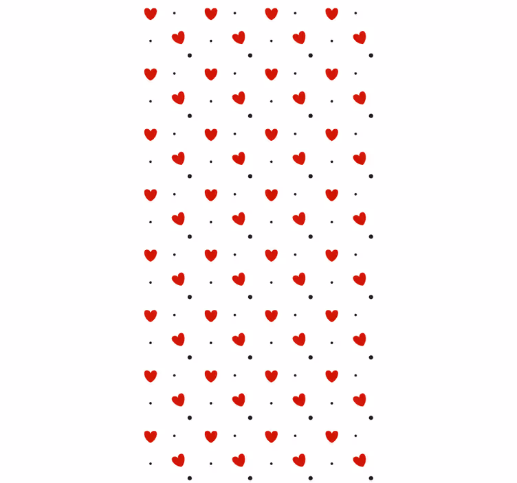 Papel de parede moderno corações e pontos - TenStickers
