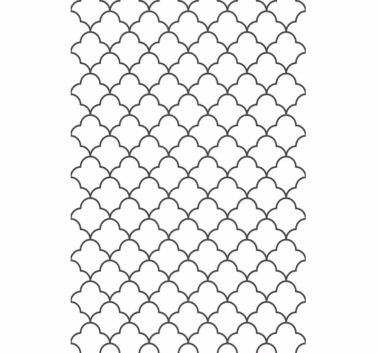 Papel de parede moderno com padrão curvado estilizado - TenStickers