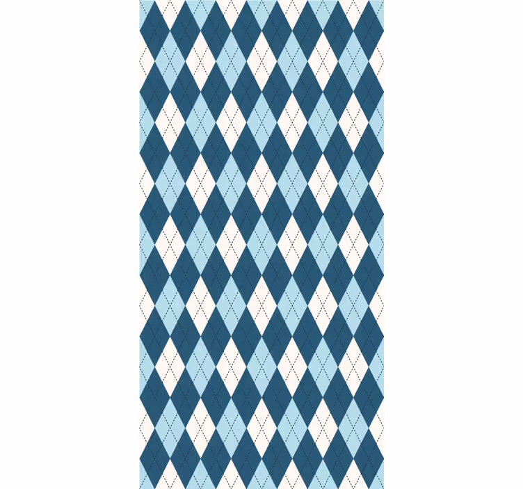 Papel de parede moderno padrão diamante azul - TenStickers