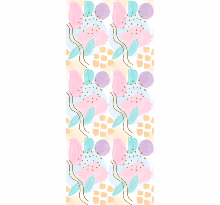 Papel de parede moderno com padrões florais abstratos - TenStickers