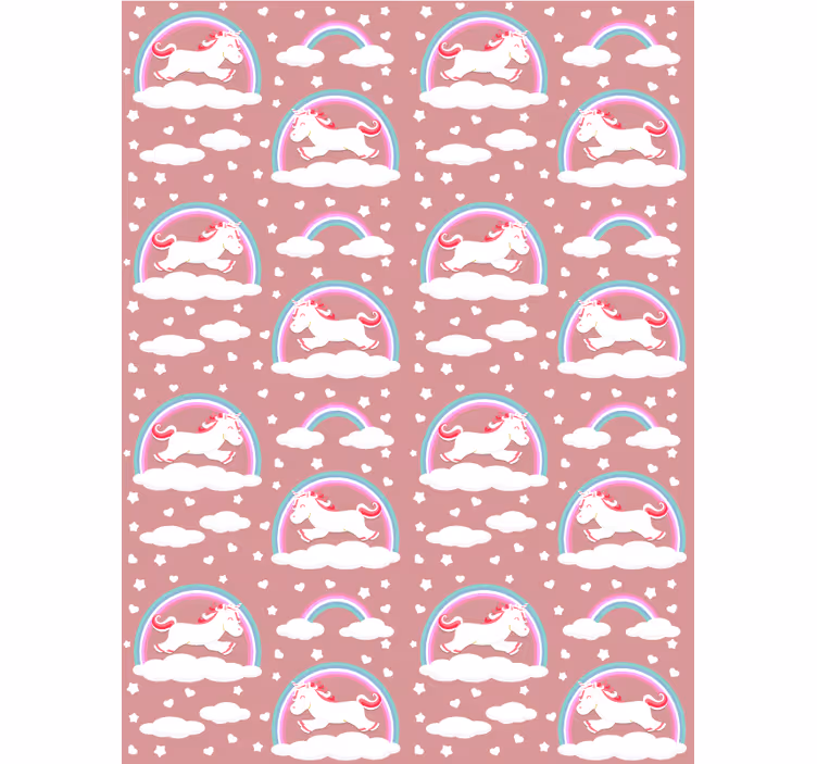 Papel de parede infantil tema unicórnio mágico - TenStickers