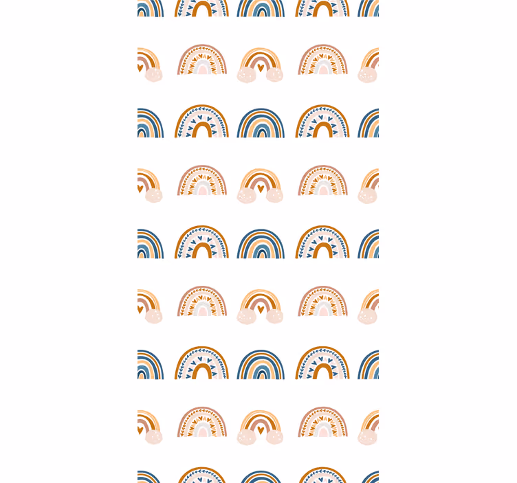 Papel de parede infantil com motivos nórdicos de arco-íris - TenStickers
