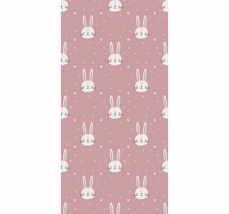 Papel de parede infantil rostos de coelhinhos - TenStickers