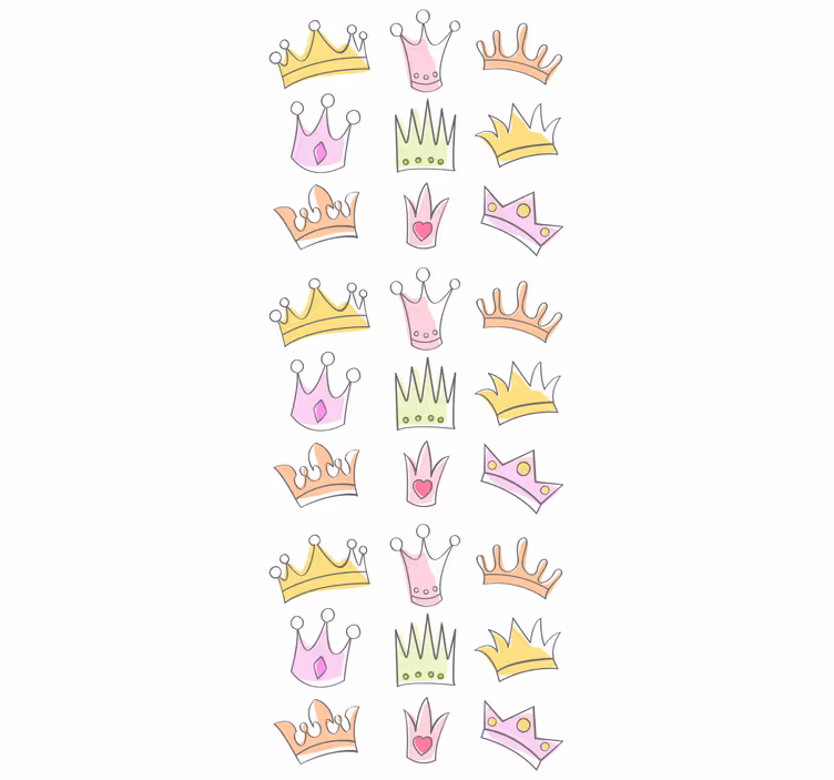Papel de parede infantil com estampa de coroas - TenStickers