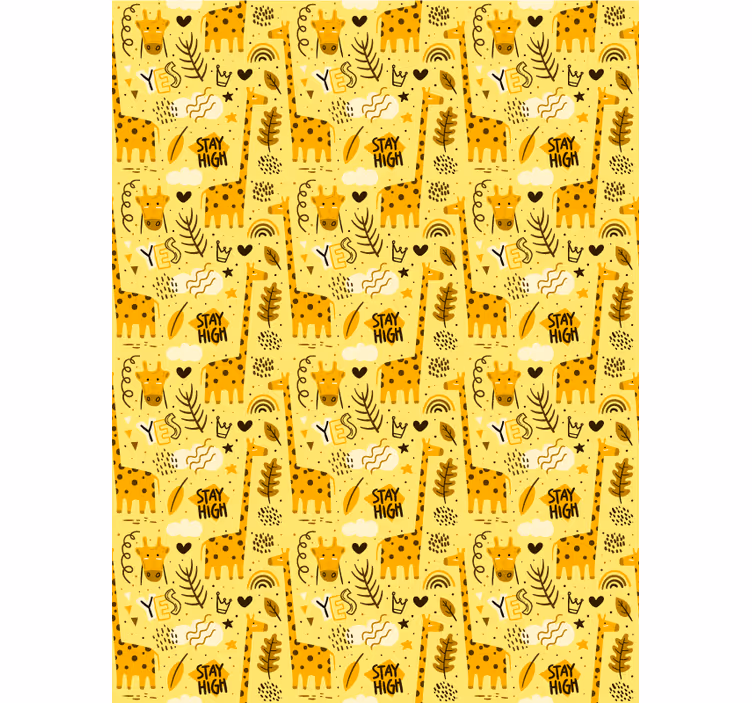 Papel de parede infantil padrão savana amarelo - TenStickers