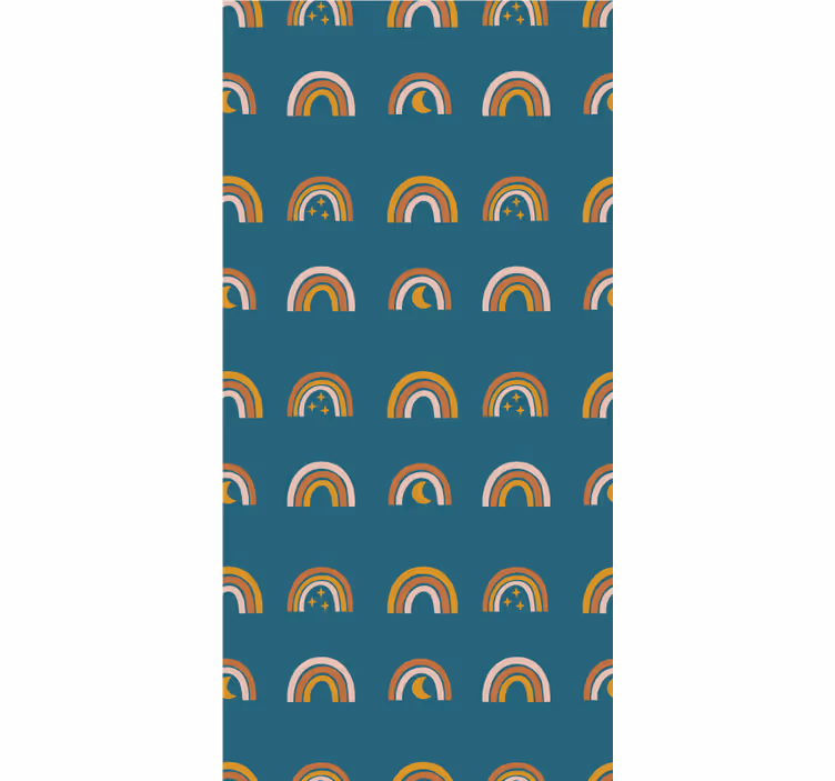 Papel de parede infantil arco-íris e estrelas - TenStickers